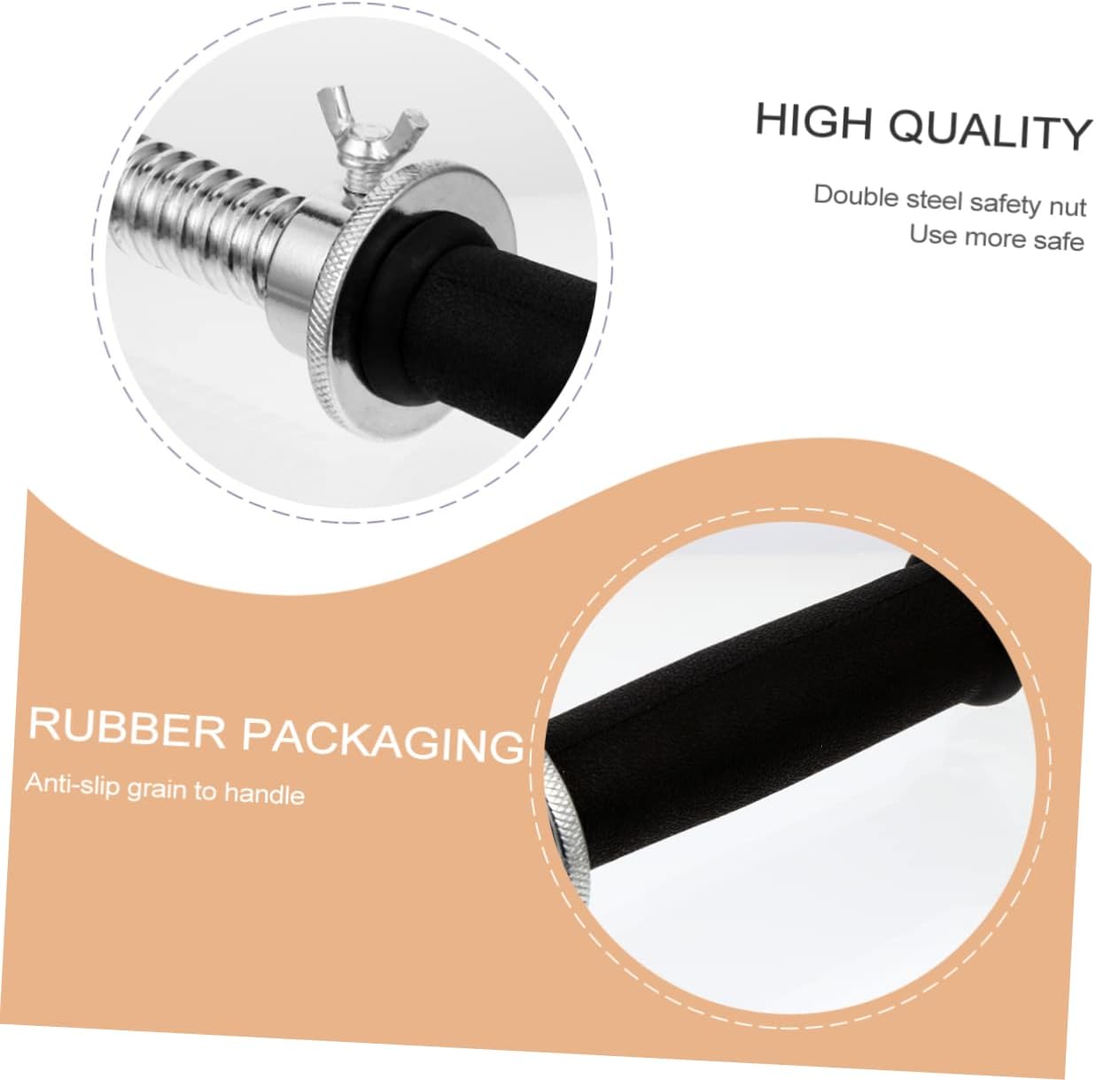 1pc Electroplating Dumbbell Bar Rubber Grip Fitness Rod for Home Strength Training Construction Versatile Exercise Equipment Accessory