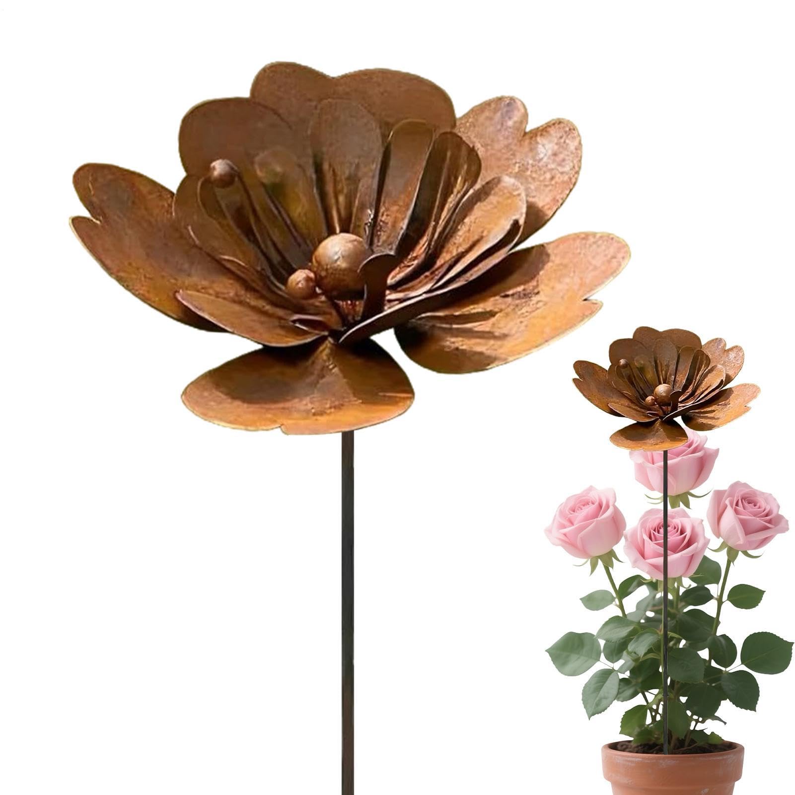 Figura de pincho de césped y pizarra de hierro vintage para decoración exterior