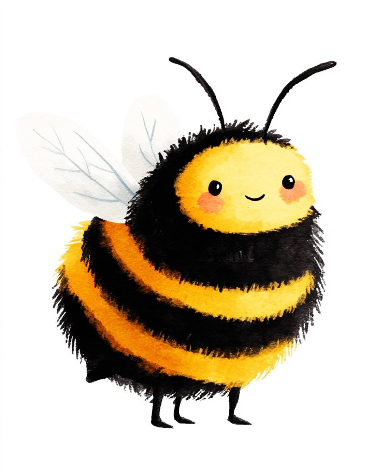 Liubaishi Black And Yellow Paint By Numbers For Adults, Smiling Little Bee, 40X50 Cm Acrylic Canvas Painting Kit With Brushes
