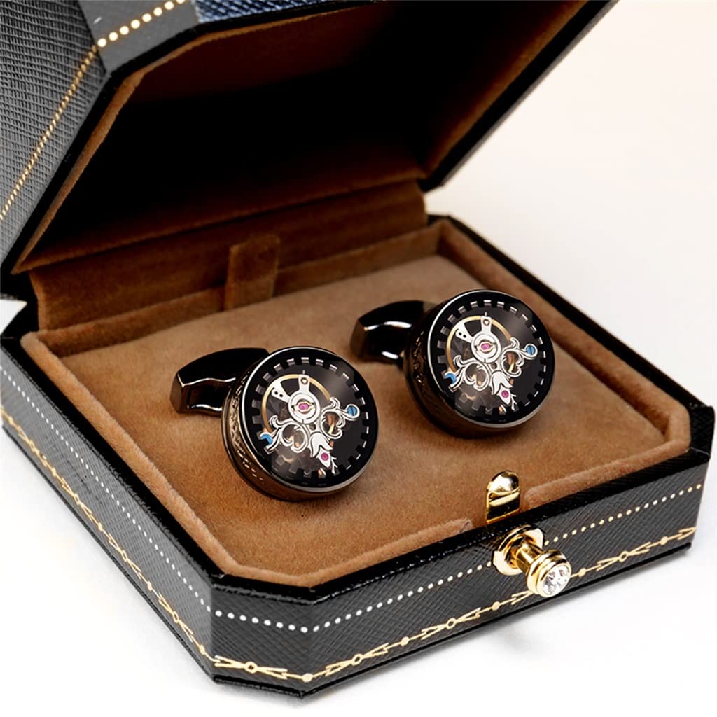 Perpetual Tourbillon spinki do mankietów męski dżentelmen prezent urodzinowy francuska koszula spinki do mankietów (D 17mm * 17mm)