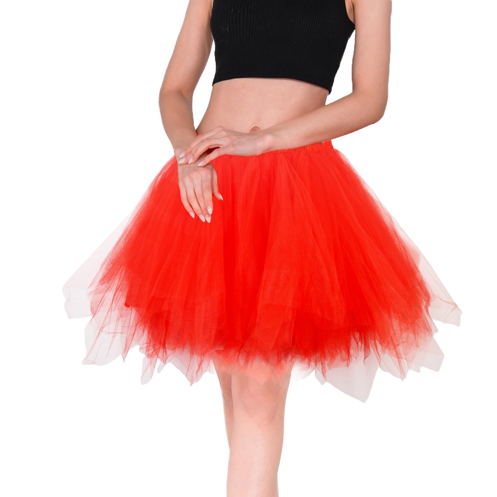 SentovacTutu Skirts for Women Adult Ballet Dance Tutu Short Petticoat Tulle Skirt Halloween Costumes Cosplay