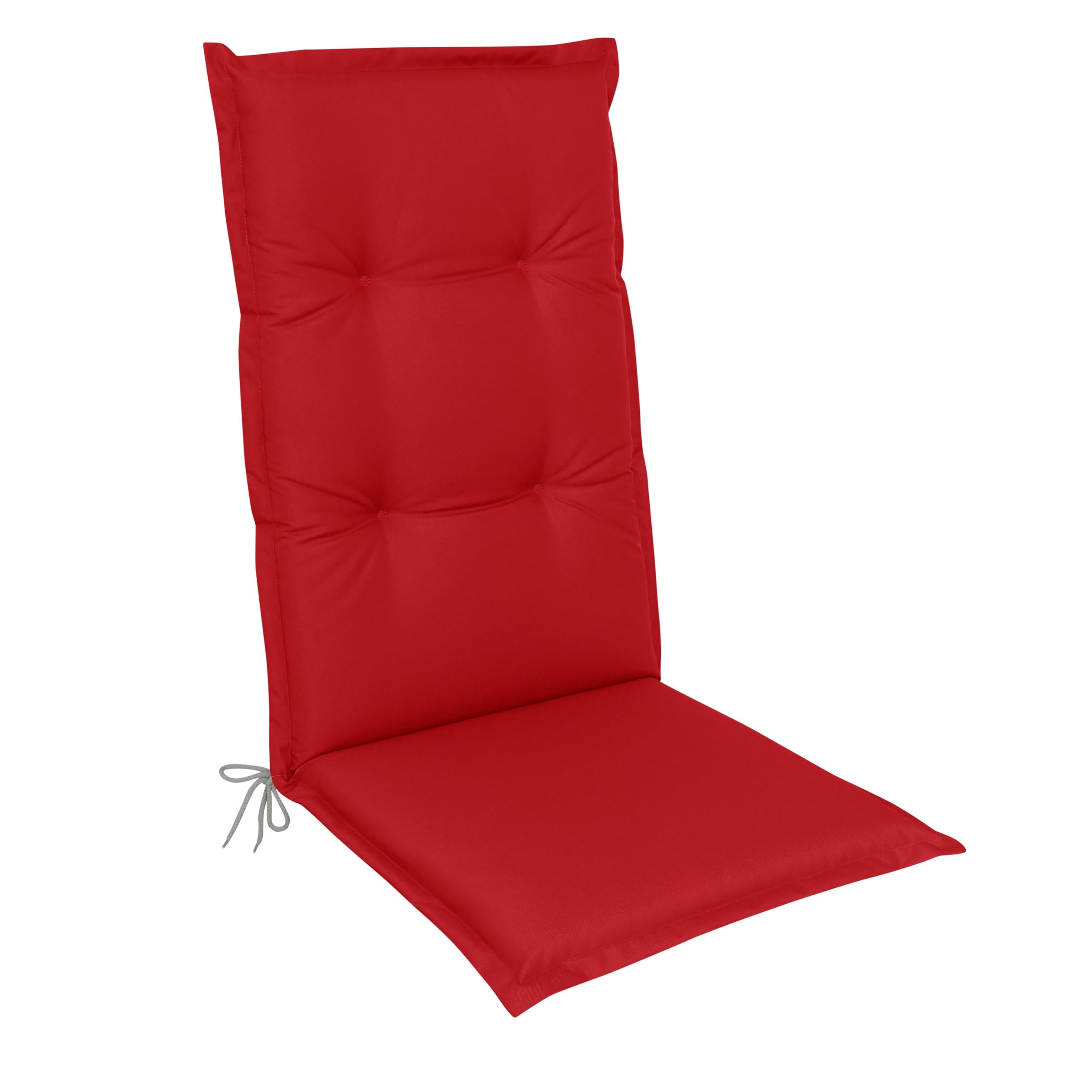 LILENO HOME Garden Chair Cushions in Plain Red New [Set of 1 - High-Back] - Comfortable Loungers as Seat Cushions for Garden Furniture - Chair Cushions for Garden Chairs and Folding Chairs — image 1