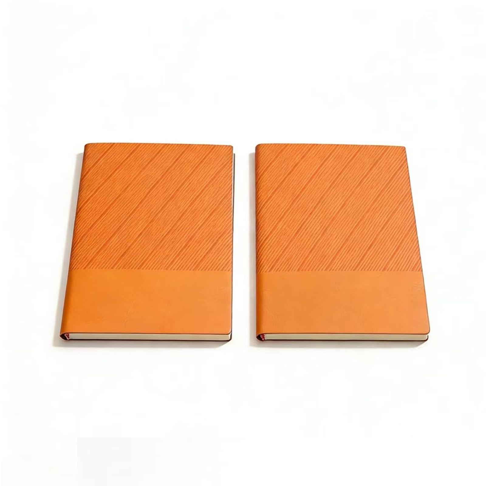 SZAXCCOM A5 Notebook PU Leather Journal Notepad with Ribbon Bookmark 80g Thick Paper 200 Pages Multi-Color Options for Business,School & Daily Use Orange 2 Pack