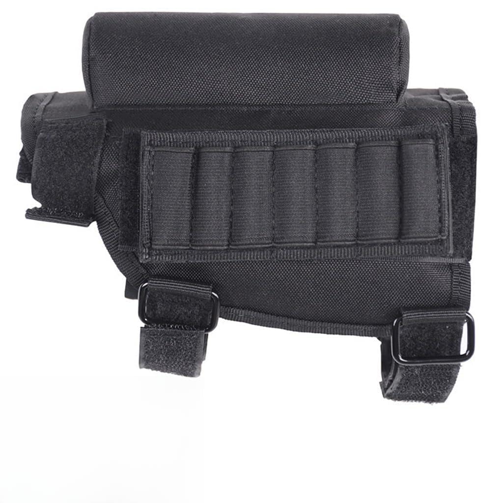Culata táctica for Rifle, Almohadilla de Apoyo for mejillas tácticas for Caza y Tiro, Bolsa de munición con Soporte for 7 Cartuchos, Elevador de Apoyo for mejillas de Culata