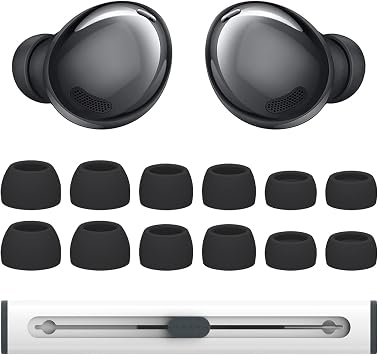 Samsung Galaxy Buds Pro Kulakl k i in 6  ift Yedek Kulakl k Ucu, Silikon U lu Kulakl k Ucu Seti, L/M/S Kulak T kac  Yedek Aksesuarlar -Siyah