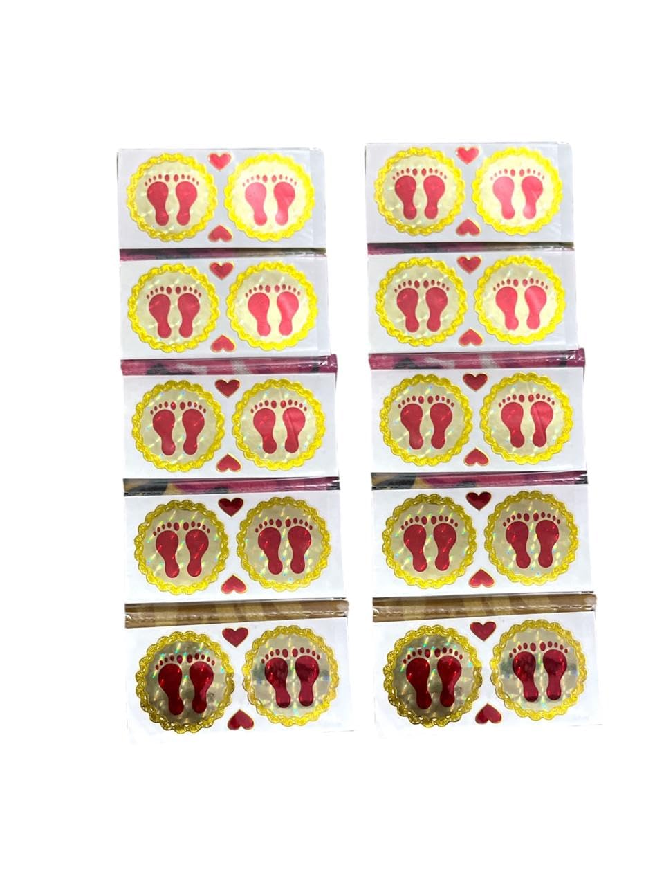 Acrylic Golden Round Laxmi/Durga Charan 20 Pair for Diwali/Navratri Decoration|Door Entrence Stickers|Floor Stickers Pack of 2-image-25