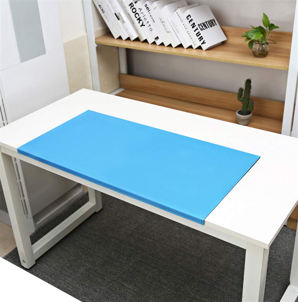 SK Studio Large Office Desk Pad, Waterproof PU Leather Mouse Pad, Edge-Locked Non-Slip Mouse Mat for Desk Cover, Computer Keyboard, PC and Laptop Sky Blue 27.56x18.9