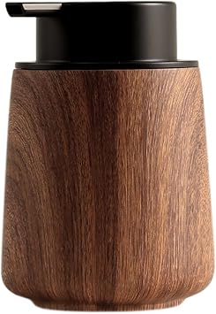 Sizikato Wood Texture Push-Type Foaming Bottle, 10 Oz Shower Gel Shampoo Hand Soap Bottle