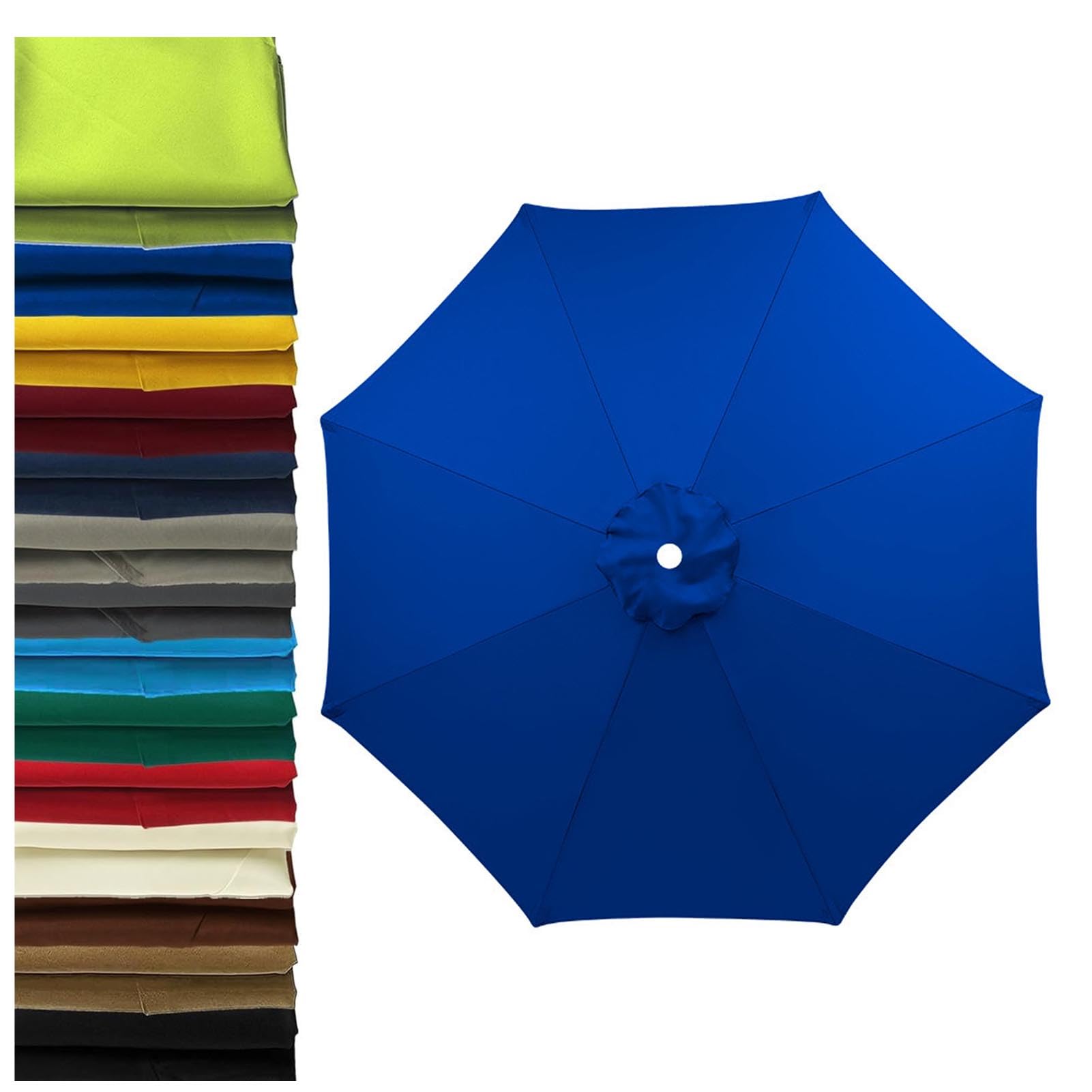 2m-3.5m Replacement Parasol Canopy 6 Ribs/8 Ribs Parasol Replacement Canopy, UPF 50+ Garden Parasol Replacement Canopy, Garden Umbrella Replacement Cover (Blue,6ribs:2.7m/8.8ft) — image 1
