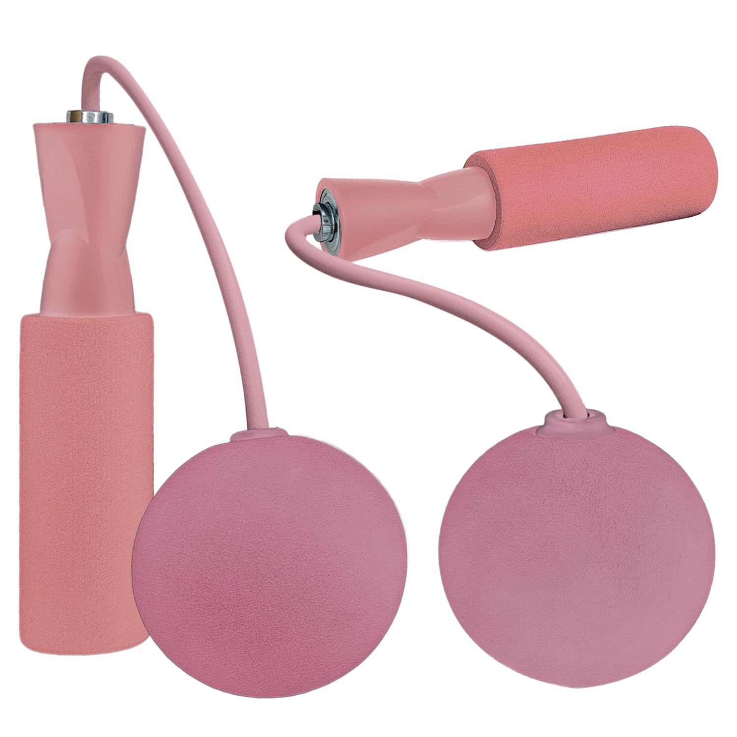 Springseil ohne Seil für Fitness-Training, verstellbar, gewichtet, schnurloses Springseil für Männer, Frauen, Kinder, Rosa