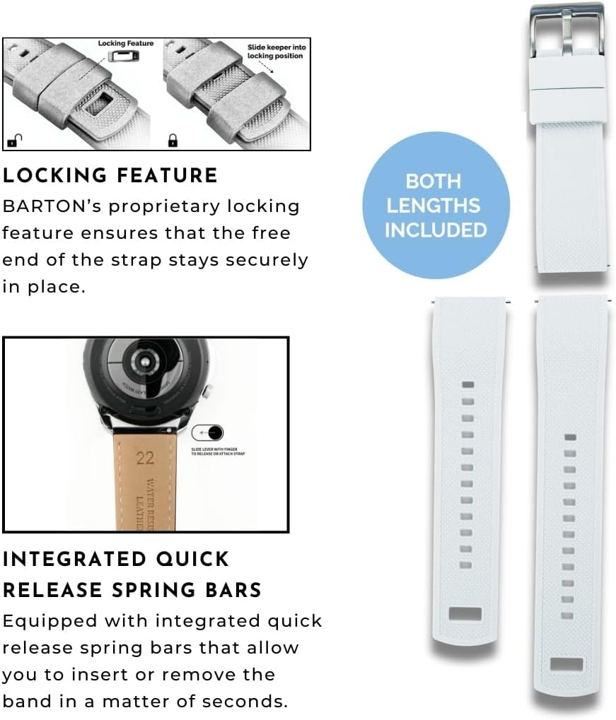 BARTON Elite Silicone Watch Bands - Gold Buckle Quick Release