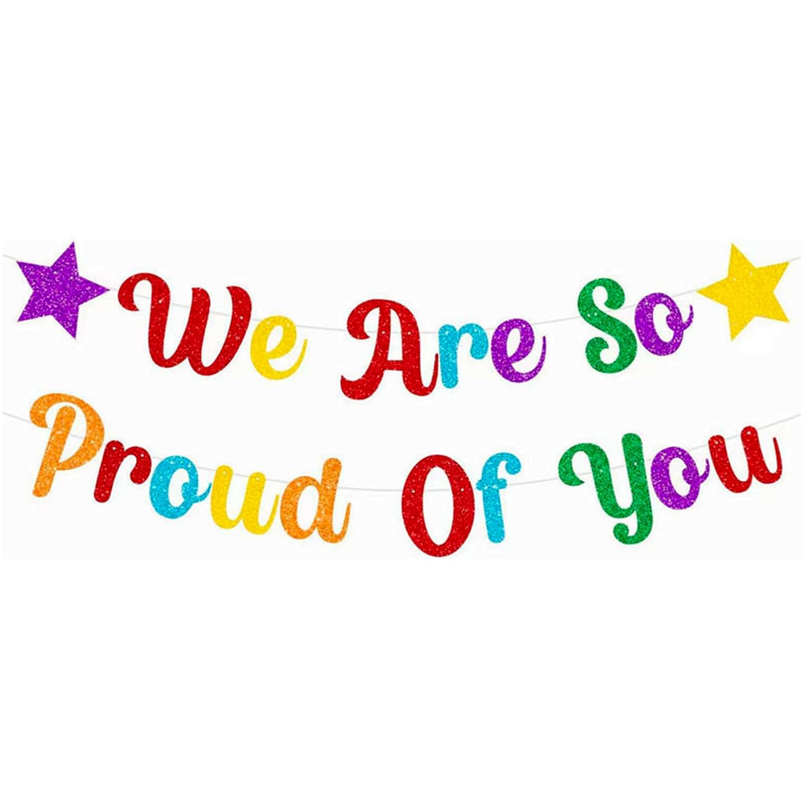 Colorful Congratulations Banner,We Are So Proud Of You Banner,Glittery Graduation Banners,Congratulations Decorations for Graduation Parties, Retirement Celebrations and Grad Decorations