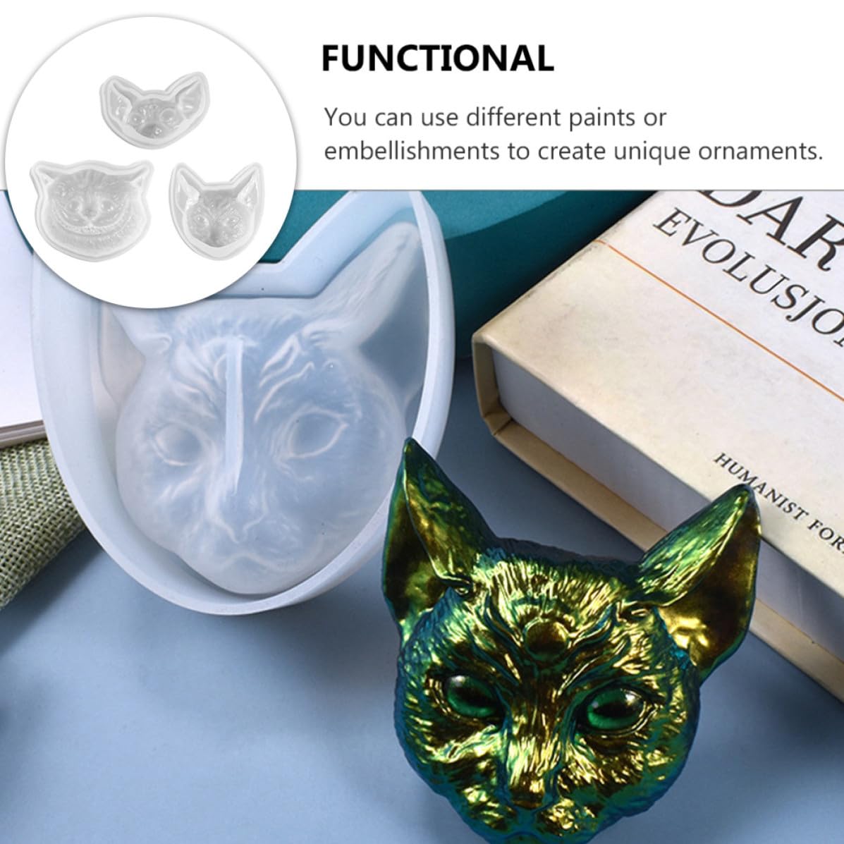 Abaodam 9 Pezzi Stampo in Silicone per Epossidica a Forma di Animale Design Adorabile, Facile da Usare da Sformare, per DIY e Artigianato Creativo Bianco