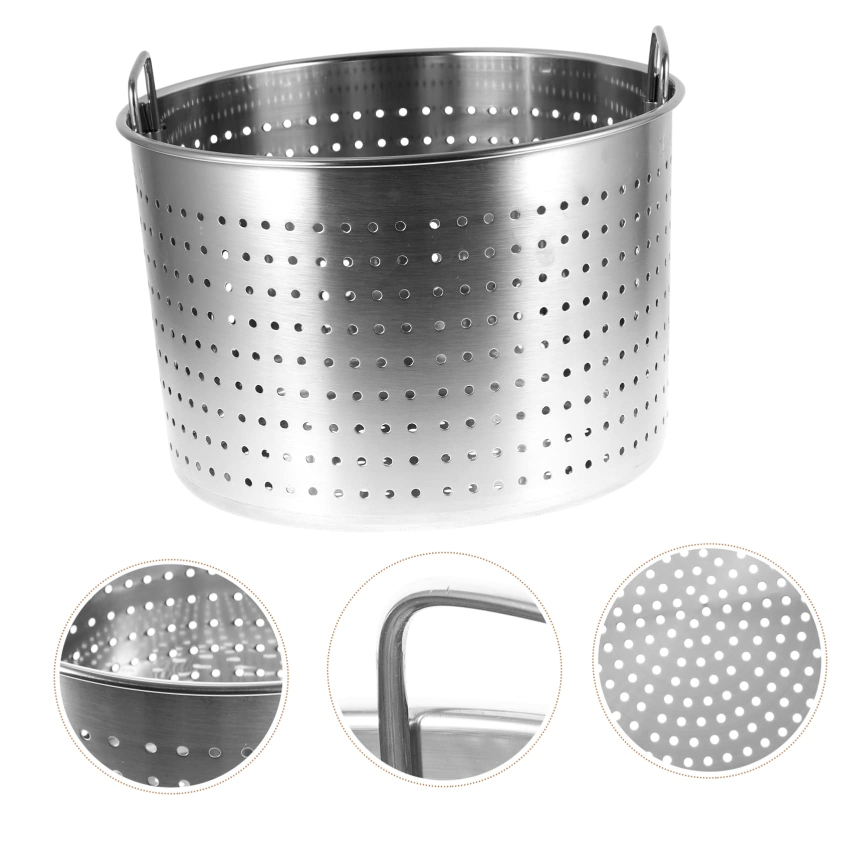 Olla de Acero Inoxidable para Cangrejos de Río 35 Cm Cubo Filtrante Resistente Fugas Utensilio de Cocina para Drenar Líquidos y Aceite Uso Doméstico