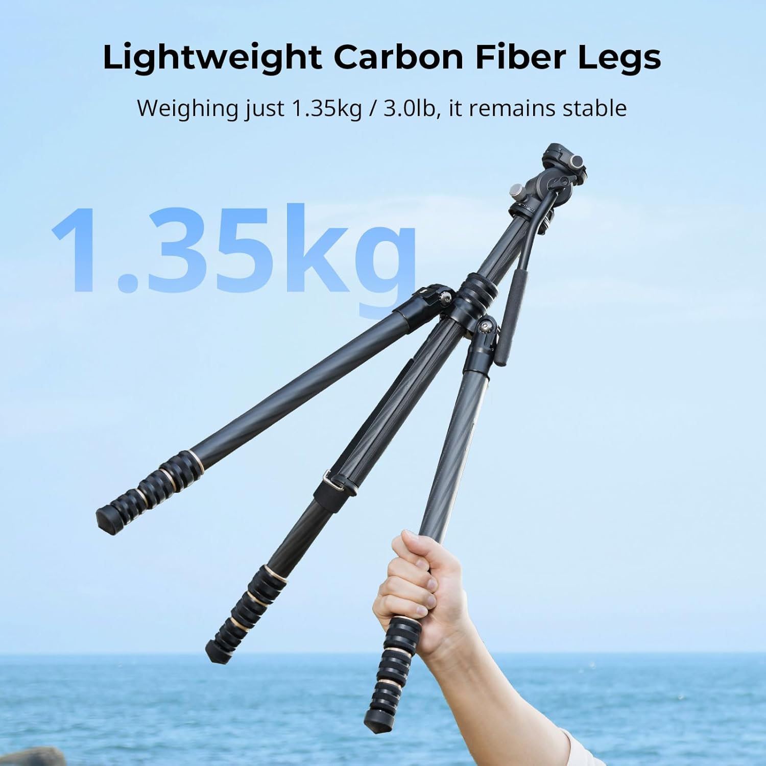 SmallRig CT150 Carbon Fiber Travel Video Tripod, 61.8'' Max Load 3kg / 6.6lb for Cameras, DSLR - 4937