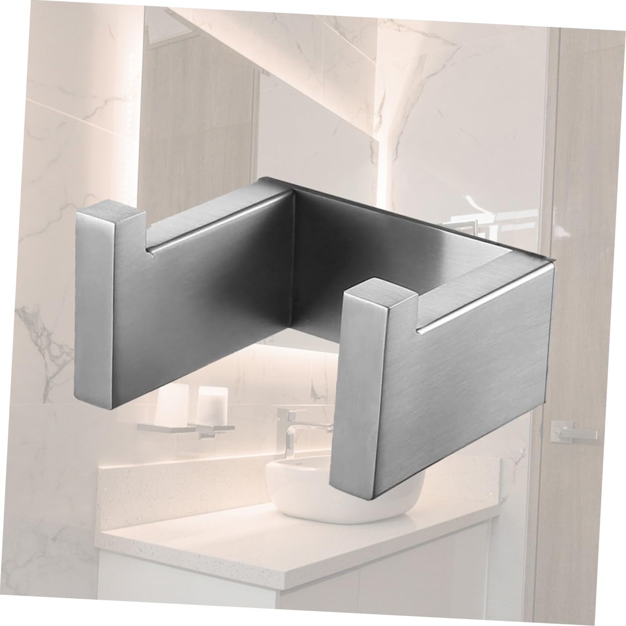 2 Piezas Percha Gancho Colgador De Estilo Moderno Almacenamiento De Toallas Para El Baño Accesorios Para El Baño Manos Abrigo Acero Inoxidable 304