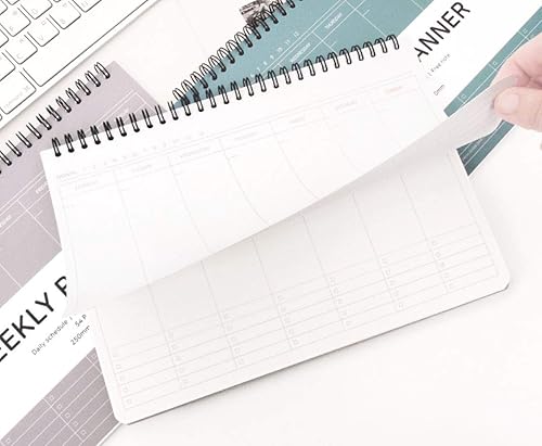 Miniatura 4 de Elite Check - Agenda semanal y diaria, sin fecha, con alambre, caja de verificación, nota gratuita, 9.84 x 6.69 pulgadas (verde pavo real)