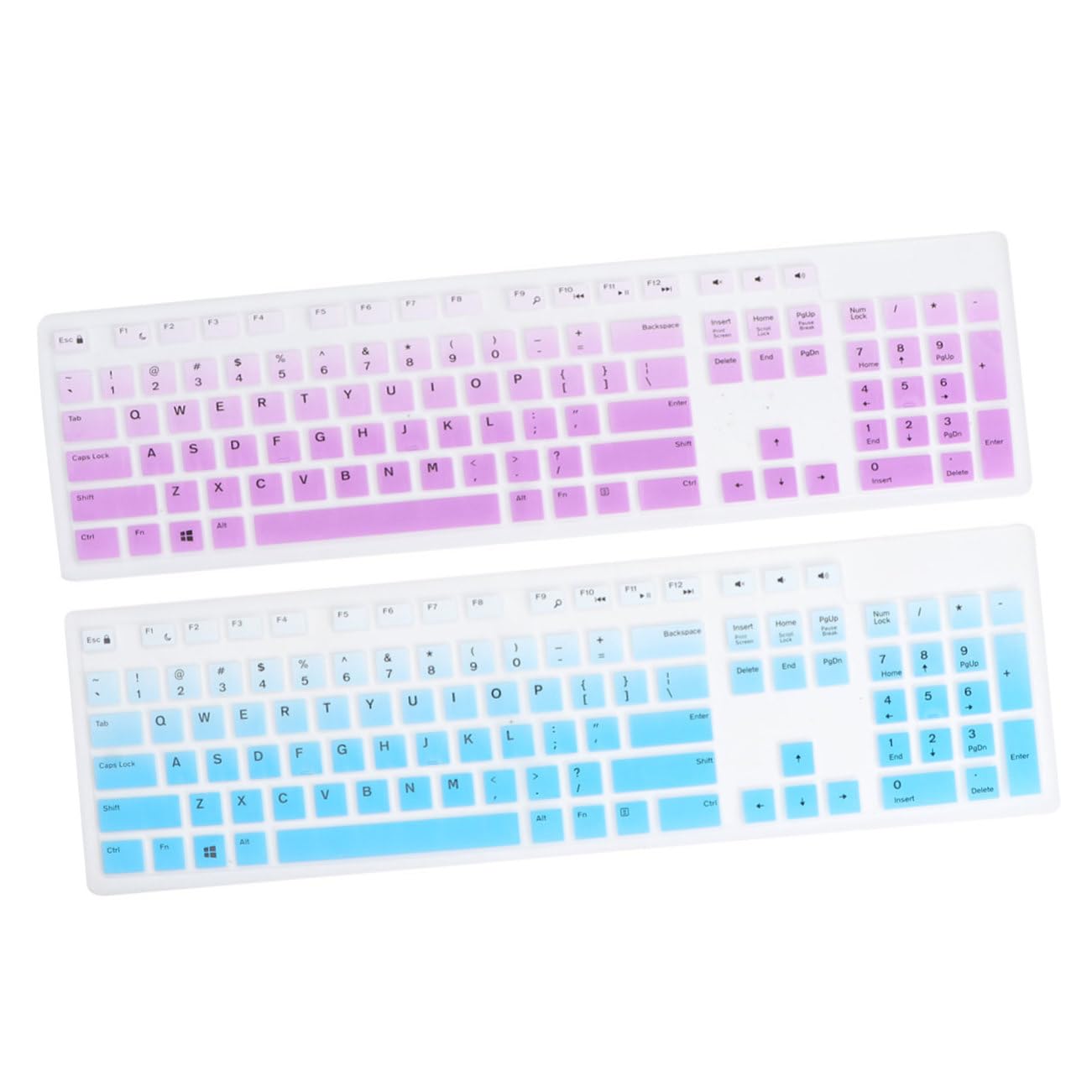 Funda de teclado impermeable de silicona NUOBESTY en morado degradado 8