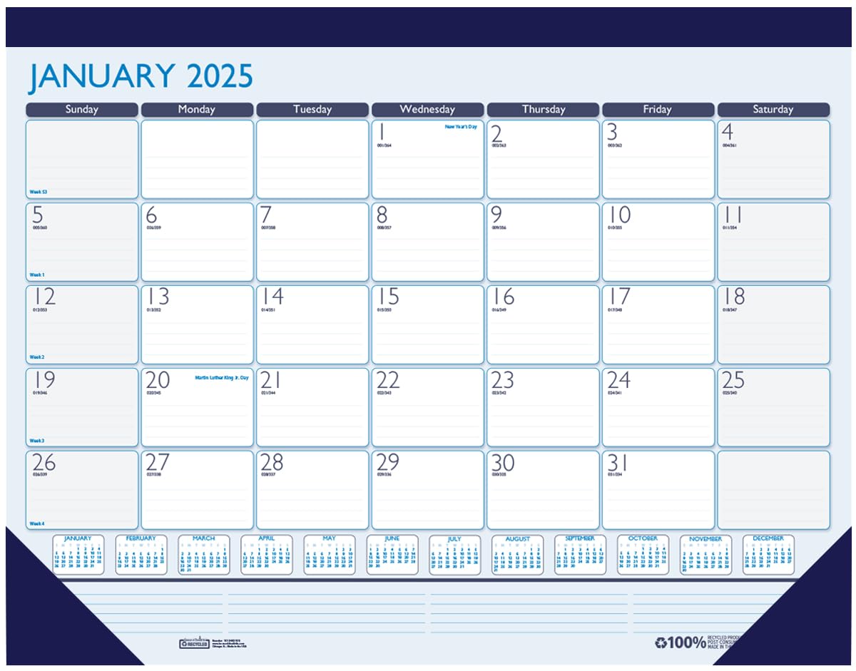 House Of Doolittle HOD139-25 Month Desk Pad Calendar 2025 Seasonal