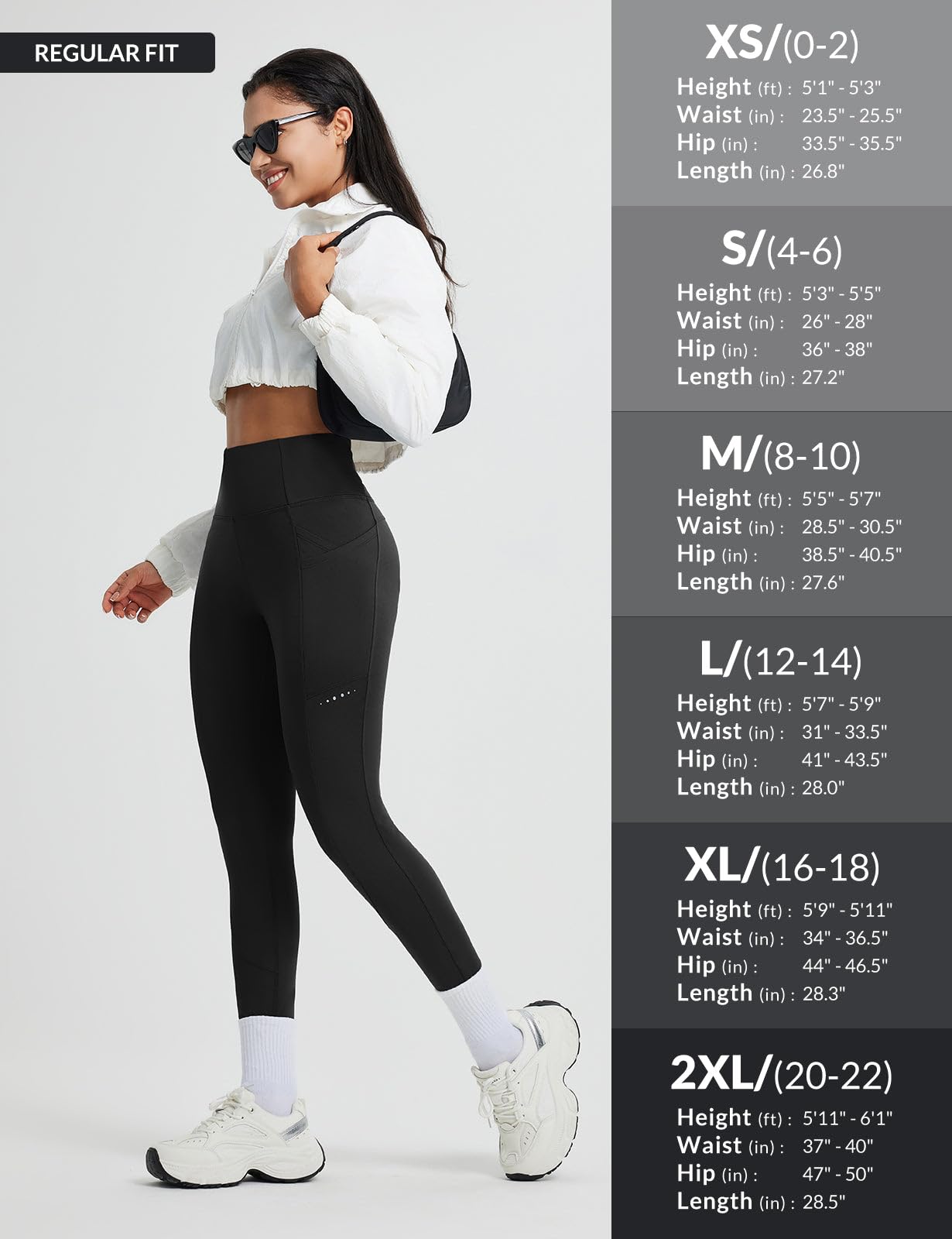 baleaf Thermo Leggings Damen Winter Leggings Gefütterte Thermoleggins Hohe Taille Yogahose Wasserabweisend Sporthose mit Taschen