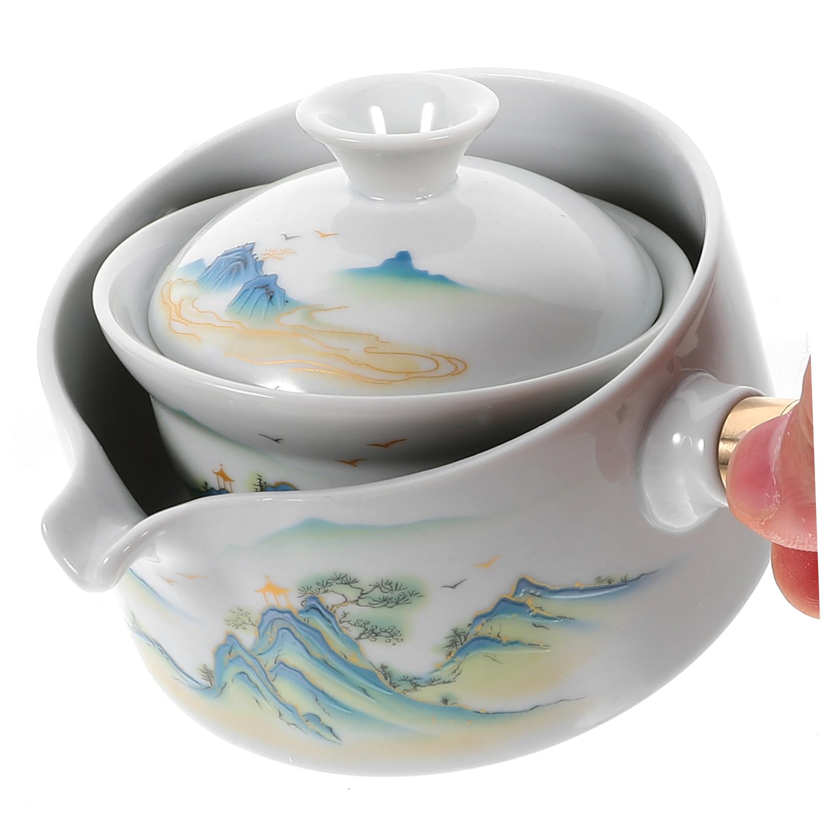Cabilock 2piezas Tetera De Cerámica Asa Lateral Para Infusión De Té Suelto Diseño Único y Duradero Para Uso Oficina y Hogar