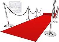 Vista 13 de Alfombra de pasillo verde para fiestas, 0,8 x 4,6 m, fieltro no tejido de 130GSM con adhesivo de doble cara sin rastros, alfombra de pasillo