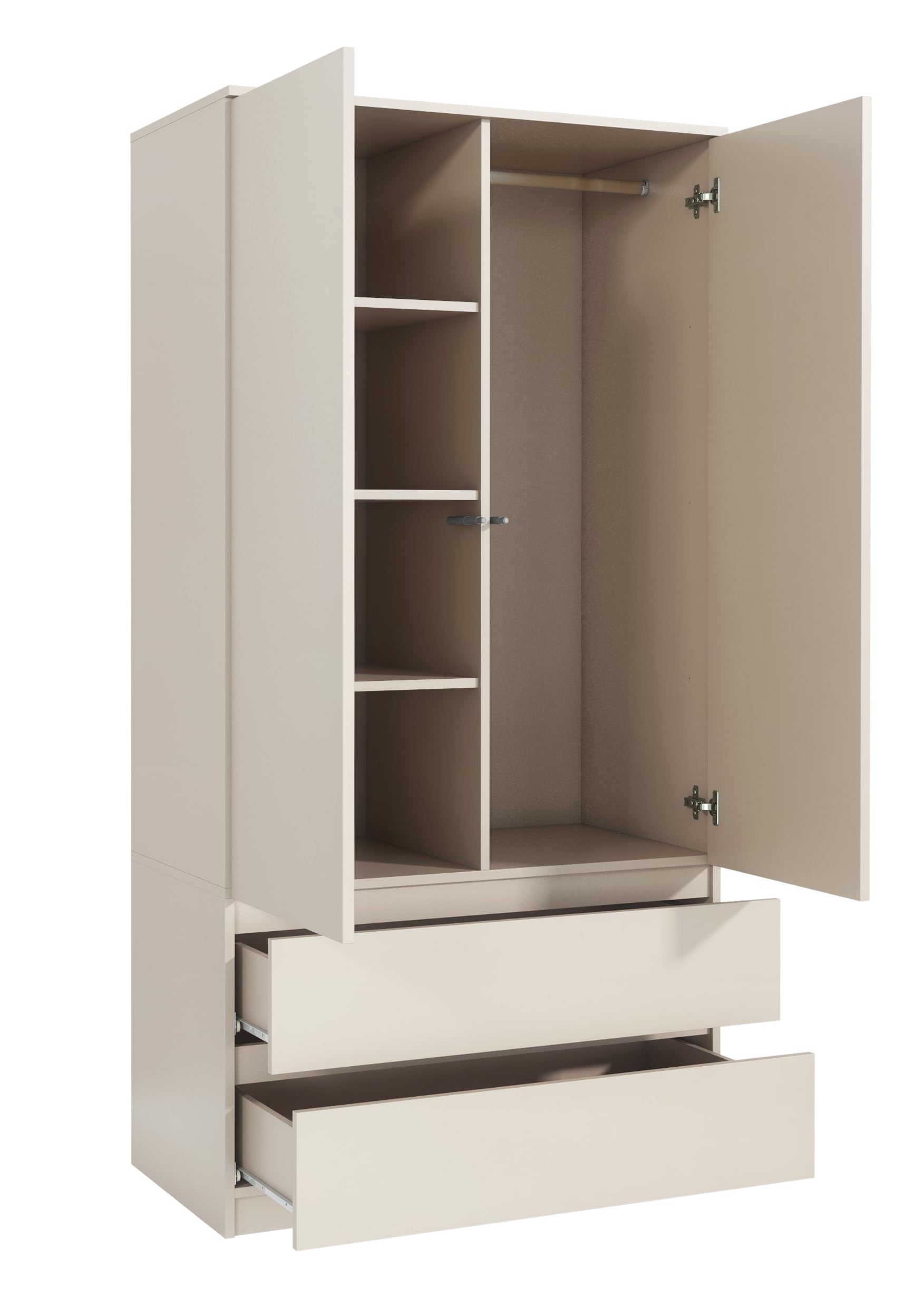 meble masztalerz Armario para Niños 90 cm, 2 Cajones, Cachemira | Armario Dormitorio 90 x 180 x 50 cm Ropero Moderno, Mueble de Almacenamiento, Guardarropa