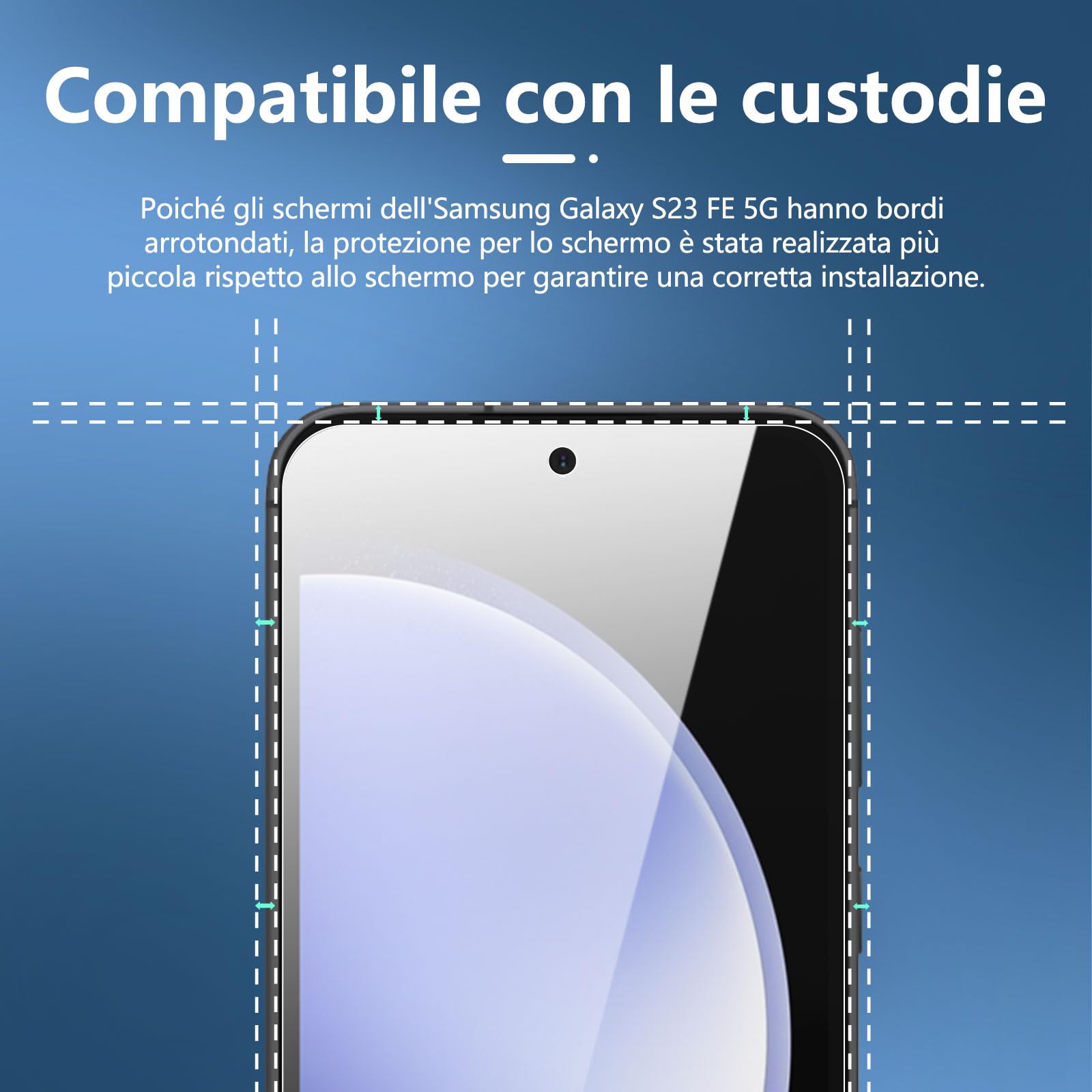 NEW'C 3 Pezzi, Vetro Temperato per Samsung Galaxy S23 FE 5G, Pellicola Prottetiva, Senza Bolle, Durezza 9H, 0,33mm Ultra Trasparente, Ultra Resistente