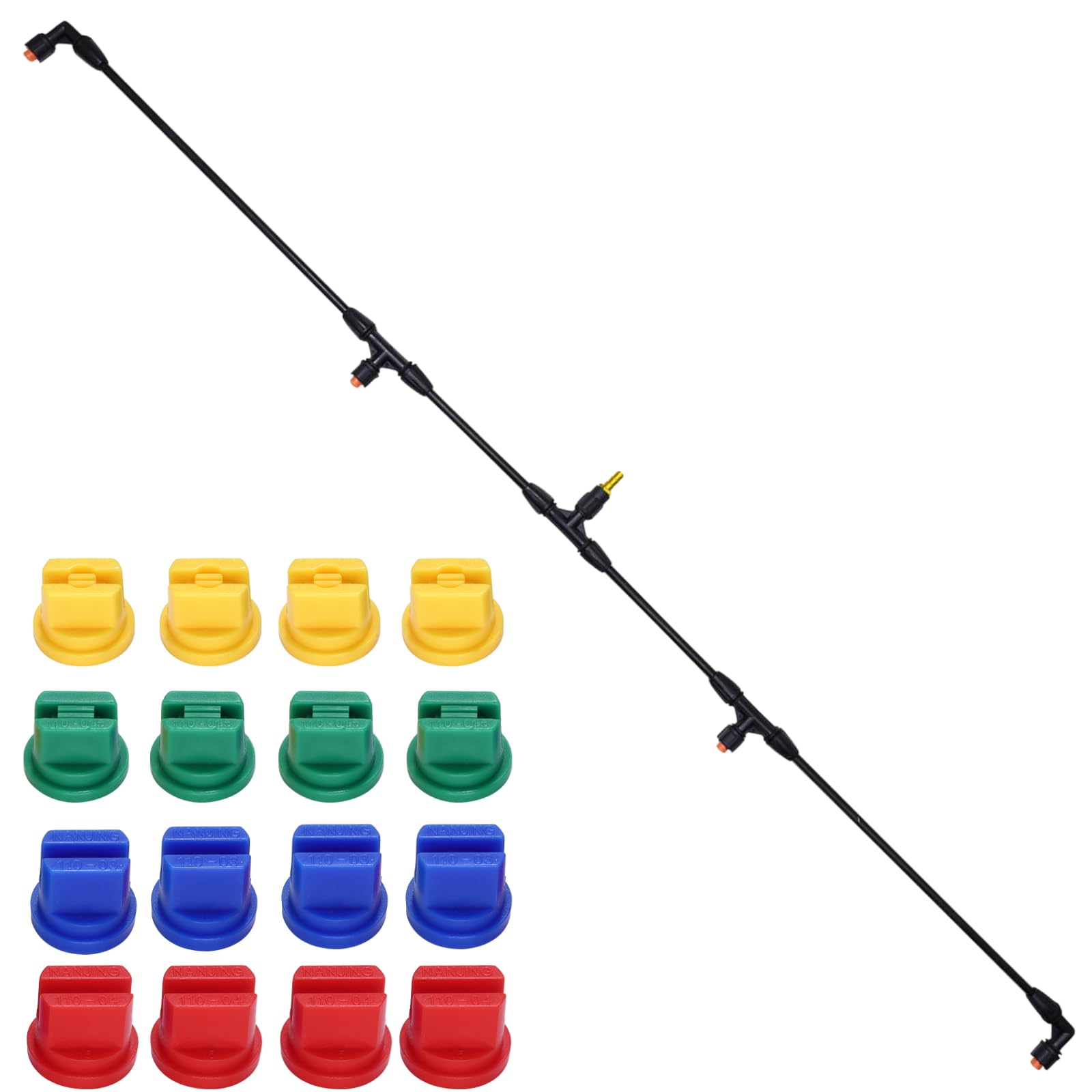 Sprayer Boom Wand with 4 Flow Rate Nozzles -Wide-Coverage Agricultural & Lawn Spray Attachment for Tractors/UTVs