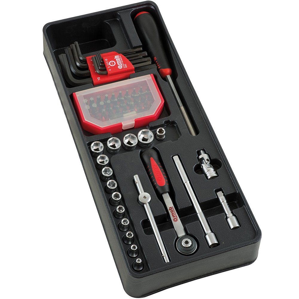 Peddinghaus 9561061001 carro de taller Módulo con 1/4 pulgadas Insertos/carraca (61 piezas)