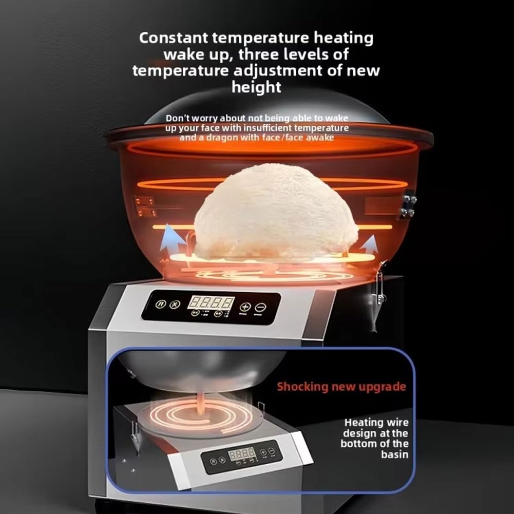 Kommerzieller Teigmischer, Teigmischmaschine mit Edelstahlschüssel | Pizzateig-Mehlmixer, Digitalanzeige, 30-Minuten-Zeit, Vor- und Rückwärtsfunktion, for Bäckereien, Restaurants(8 kg)