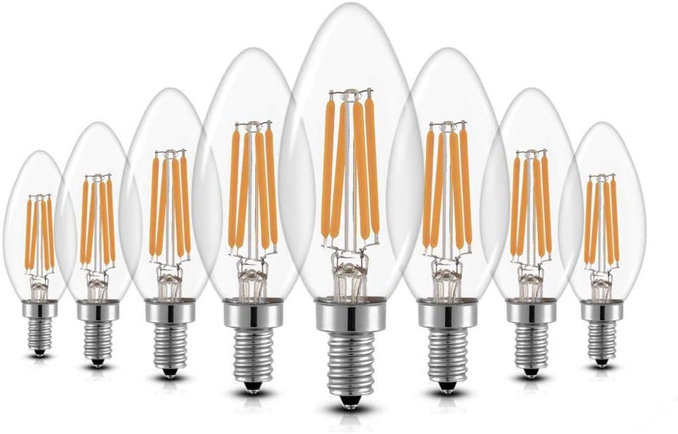 E14 Led Bulbs Dimmable, iGOKU 4W(40W Equivalent) LED Candle Bulbs, 2700K Warm White,450LM,Edison LED Screw Light Bulbs,C35 Energy Saving Bulbs for Home/Restaurant/Bar, Pack of 8 [Energy Class A++]