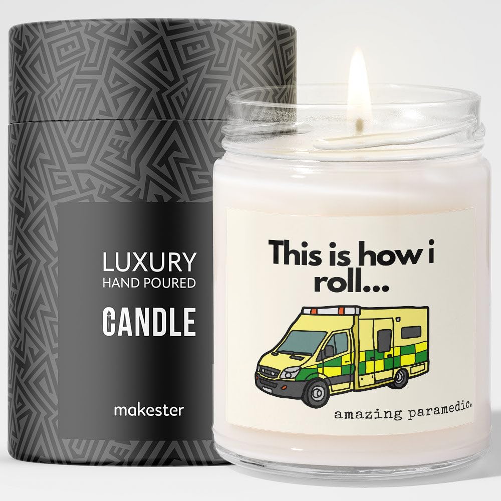 Paramedic Gift - Luxury Soy Wax Candle - Vanilla, Jasmine, Sugared Almond - Makester — image 1