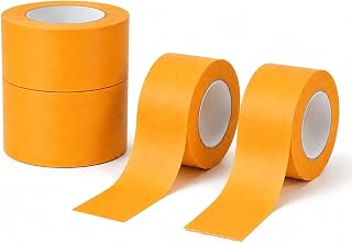 ZhuiGuang 4 Rollen Goldband Malerkrepp 50mm x 50m Gelb Malerband Abdeckband | Wasserdichtes Abklebeband Malerband, selbstklebend & UV-beständig – für präzise Farbkanten beim Malern & Lackieren