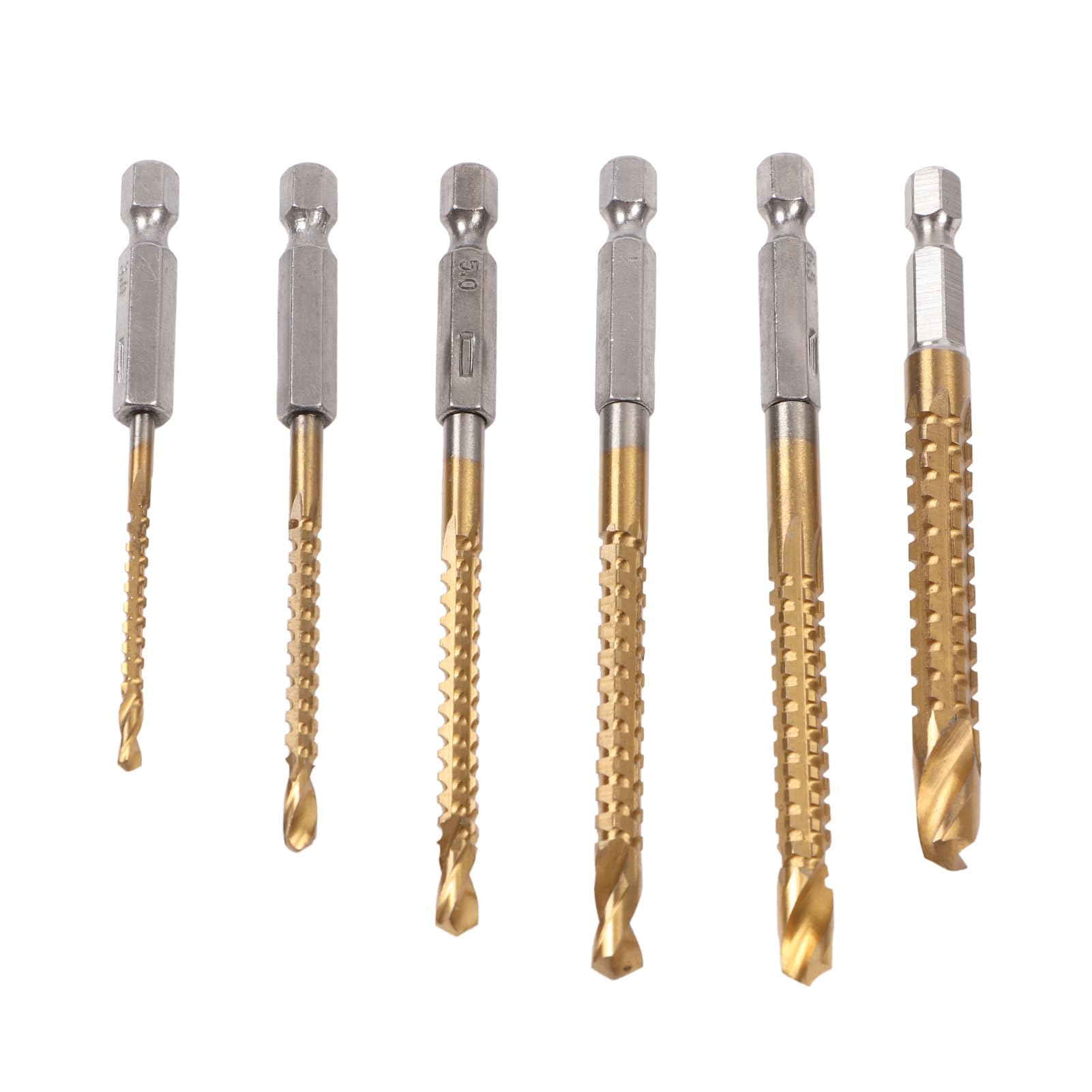 Garosa 6PCS Serrated Drill Bit Set, Alloy M3-M8 Twist Drill Saw