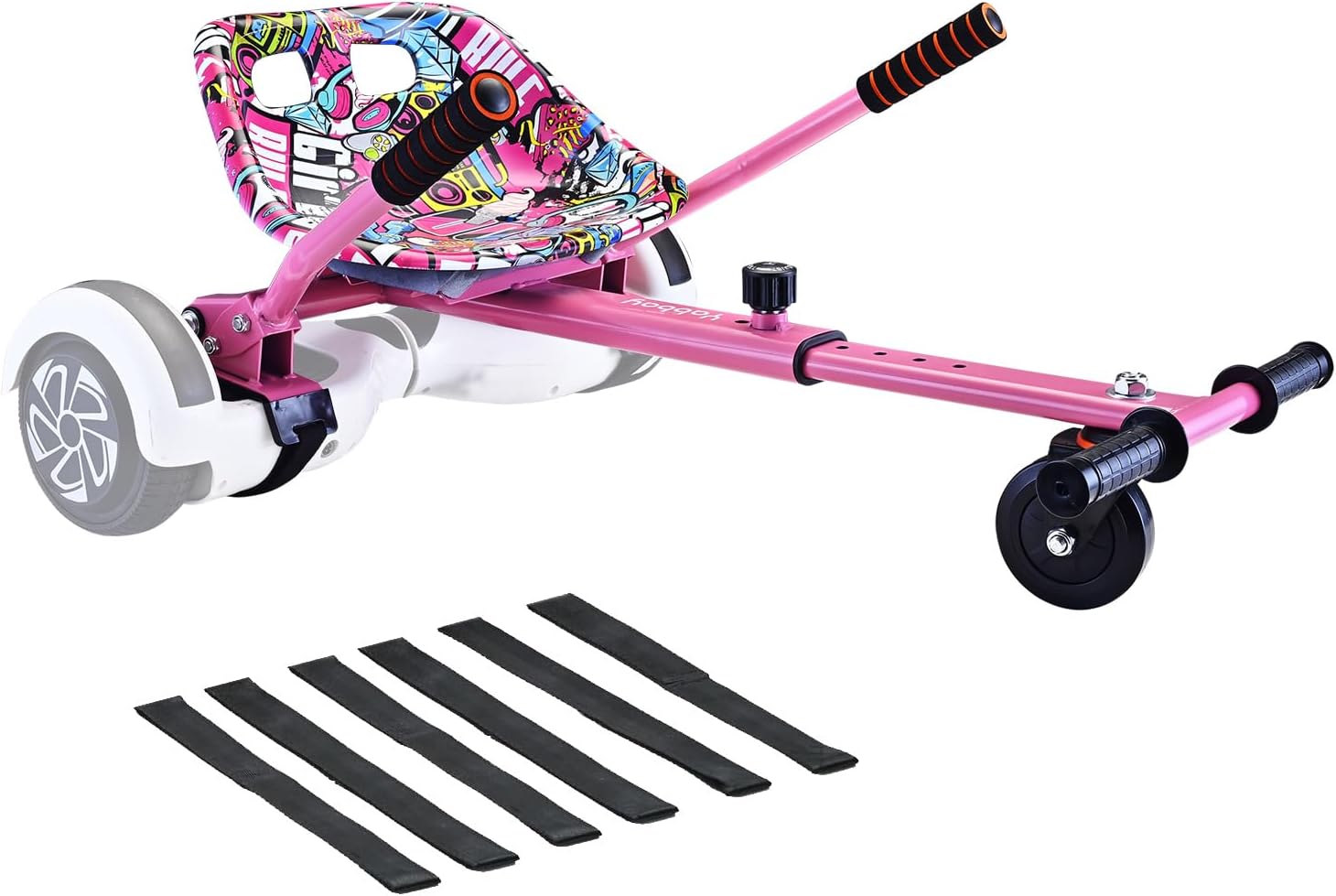 Eco-friendly Hoverboard Seat Attachment - Cool Seat, Swivel Wheel, Adjustable Length - Compatible with 6.5", 8", 8.5", 10" Hoverboards - Safe & Enjoyable Riding for Both Kids and Adults!