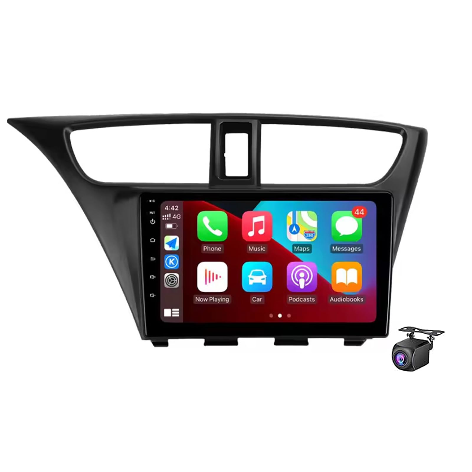 For Hon-da Civic 2012-2017 Car Stereo, 9 Inch HD Touchscreen Android Car Radio with Wireless Carplay and Android Auto, Mirror Link, Bluetooth, GPS, 5G WiFi, EQ, SWC + AHD Backup Came(Size:4Core 1+32G)