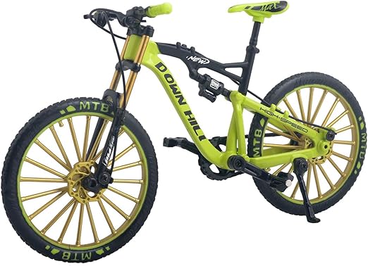 Ailejia Mini Racing Bicycle Ornament Vehicles Mountain Finger Dirt Bike Toy Model Decoration Crafts for Home (S-Green)