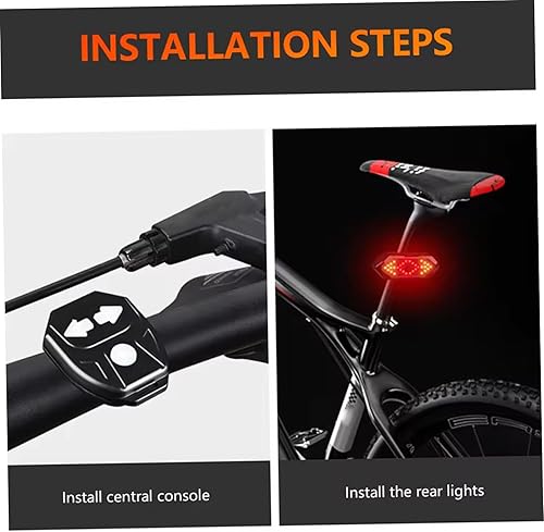 Miniatura 4 de 2 juegos de luces traseras para bicicleta con señales de giro inalámbrico remoto eléctrico señales de giro USB recargable impermeable parpadeo y luz