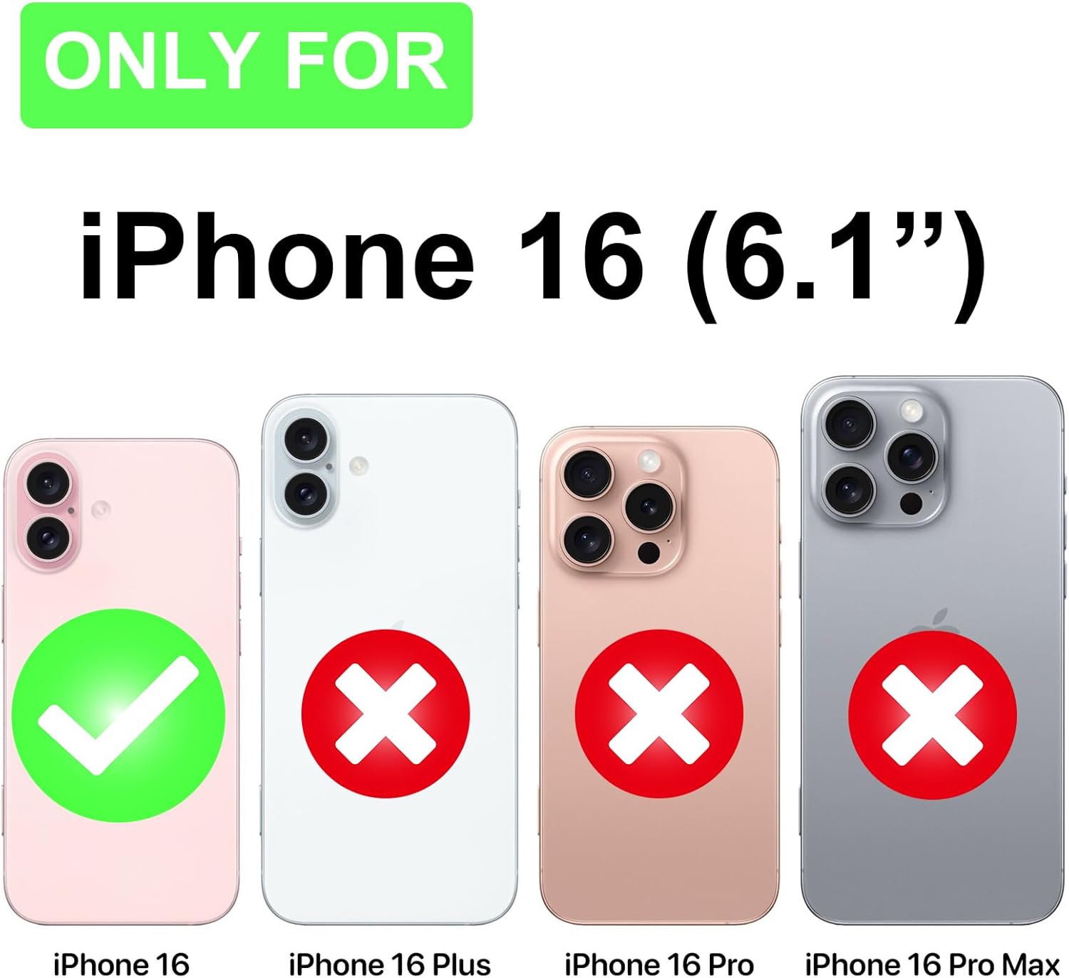 Crossbody Wallet Case for iPhone 16 6.1", Magnetic Detachable PU Leather Phone Case with RFID Blocking Card Holder Wristlet Mirror Flip Zipper Shoulder Purse Clutch for Women - White - Image 2