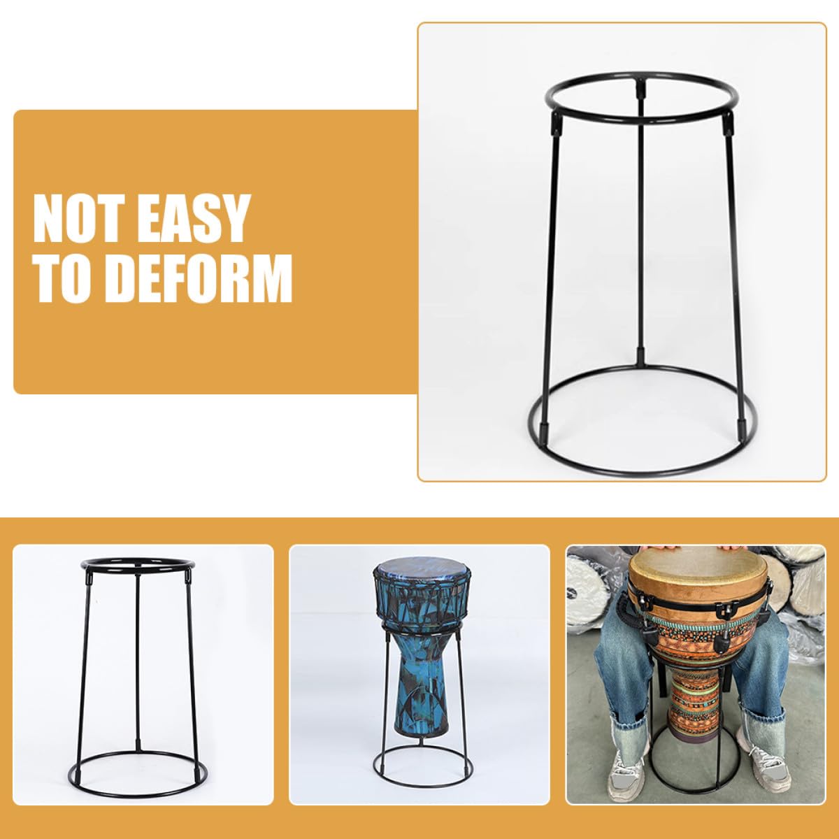 Soporte para Africano de Metal Ajustable 10-13 Pulgadas, Soporte para Djembé, Accesorio de Percusión Resistente para Práctica y Presentaciones en Escenario