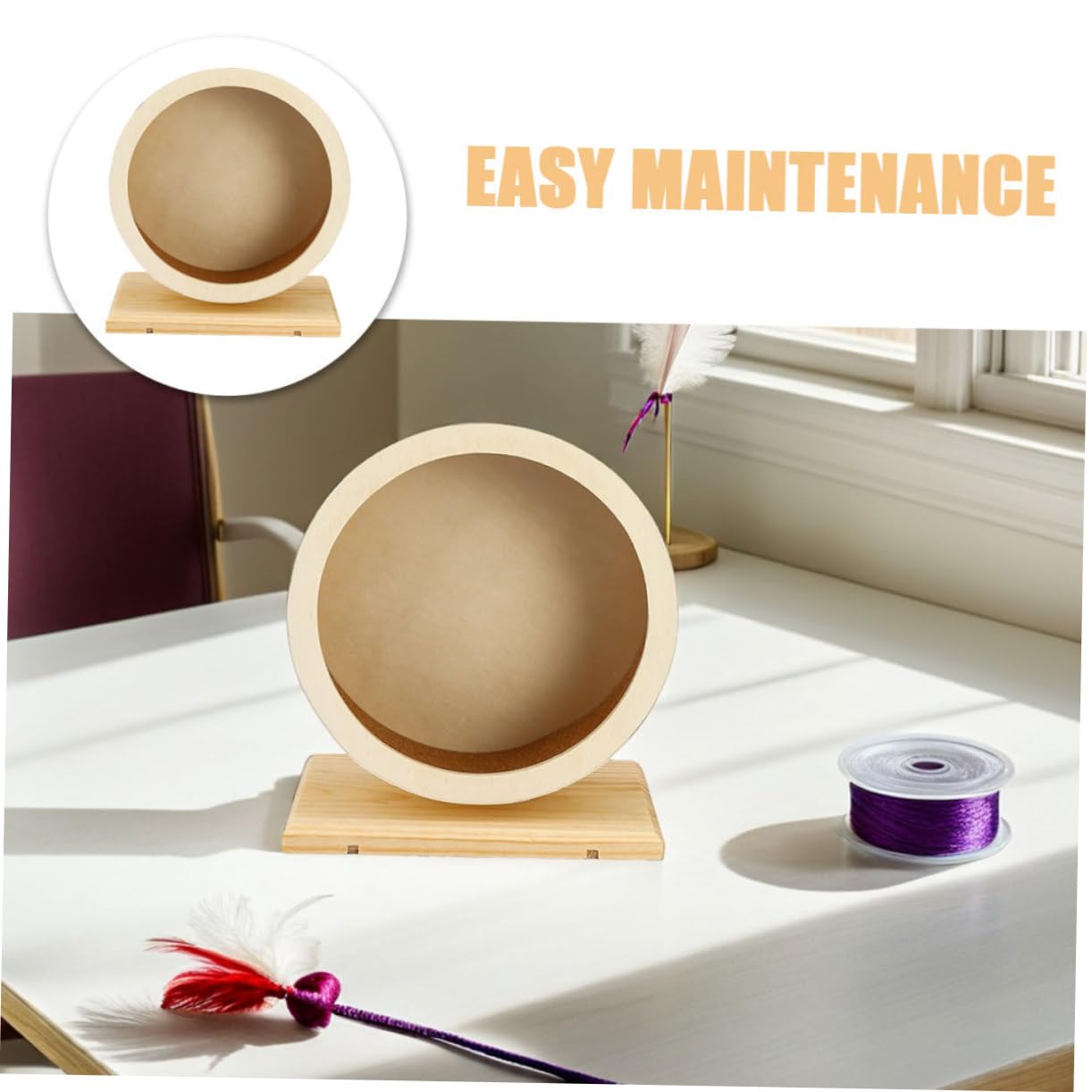SOIMISS 2 Piezas Rueda De De Hámster Silencioso Rueda para Hamster Beige De Madera