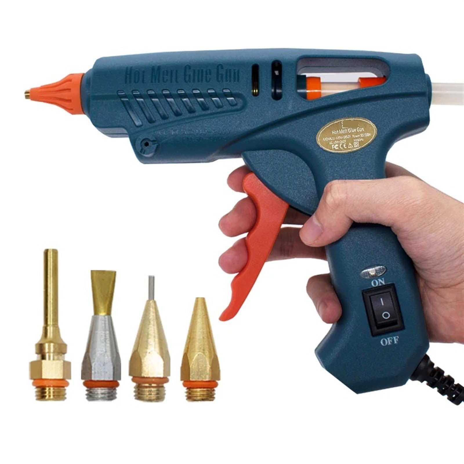 Pistola for colla a caldo, ullo in rame da 50 W/150 W 100 W for stick di colla da 11 mm Borsa for attrezzi for pistola a caldo adesiva fai da te for la casa Creazione senza sforzo(50-100w,Tool Bag)