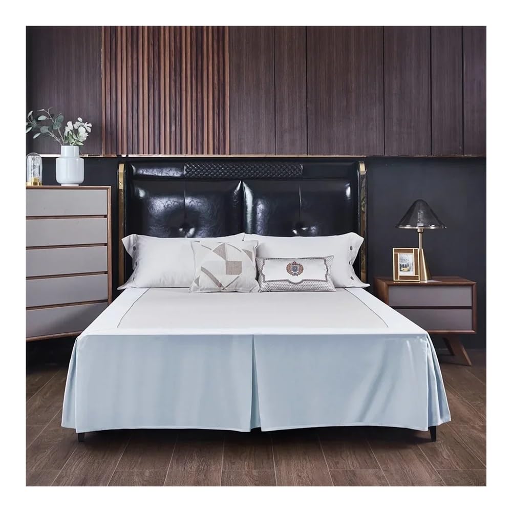 Mantovana giroletto ad angolo aperto, in tinta unita, spazzolato, per casa e hotel, matrimoniale, king size, queen size (CQ005-28, king 200 x 203 x 38 cm)
