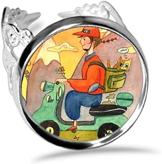 Miaoji Painting Watercolor Cat Farmer Ring Adjustable Love Wedding Engagement