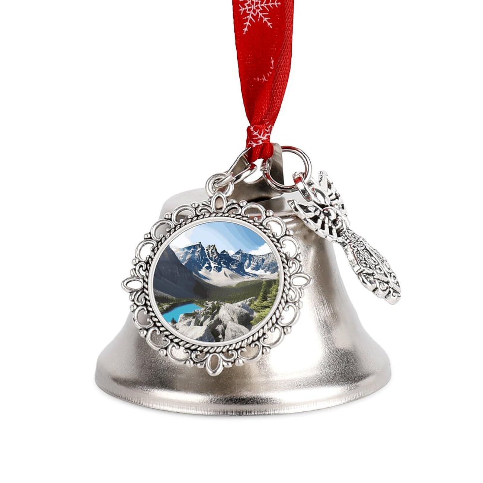 Mountains Christmas Bell Small and Compact Christmas Jingle Bell Ornament Christmas Tree Hanging Best Wishes Bells Pendant Party Festival Decor