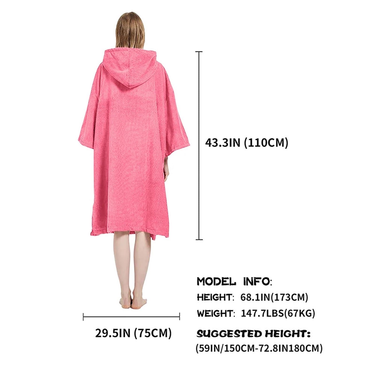 Poncho de Microfibra for Surf, Bata con Capucha for Hombre y Mujer, Toalla con Bolsillo, Traje de Neopreno, Toalla for cambiarse y Nadar en la Playa.(Green)