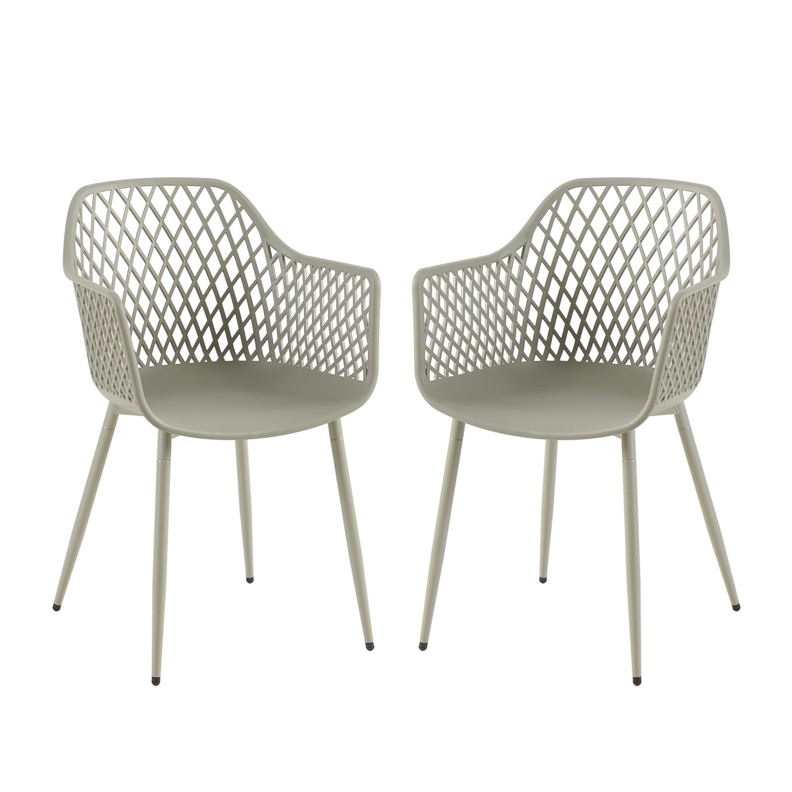 buybyroom Set di 2 sedie da giardino con bracciolo, sedia da giardino per esterni, poltrona lounge, sedie da balcone, grigio