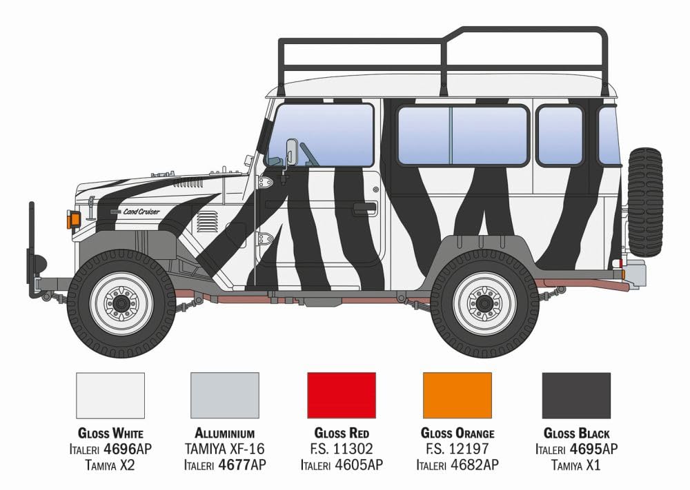 Italeri 3681 Toyota Land Cruiser Safari, scala 1:24, Plastic Model Kit/Modello in plastica da montare