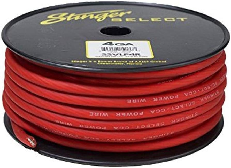 Stinger SSVLP4R 4Ga Matte Red Power Wire 100'